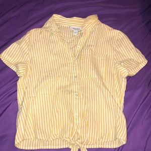 button down crop top